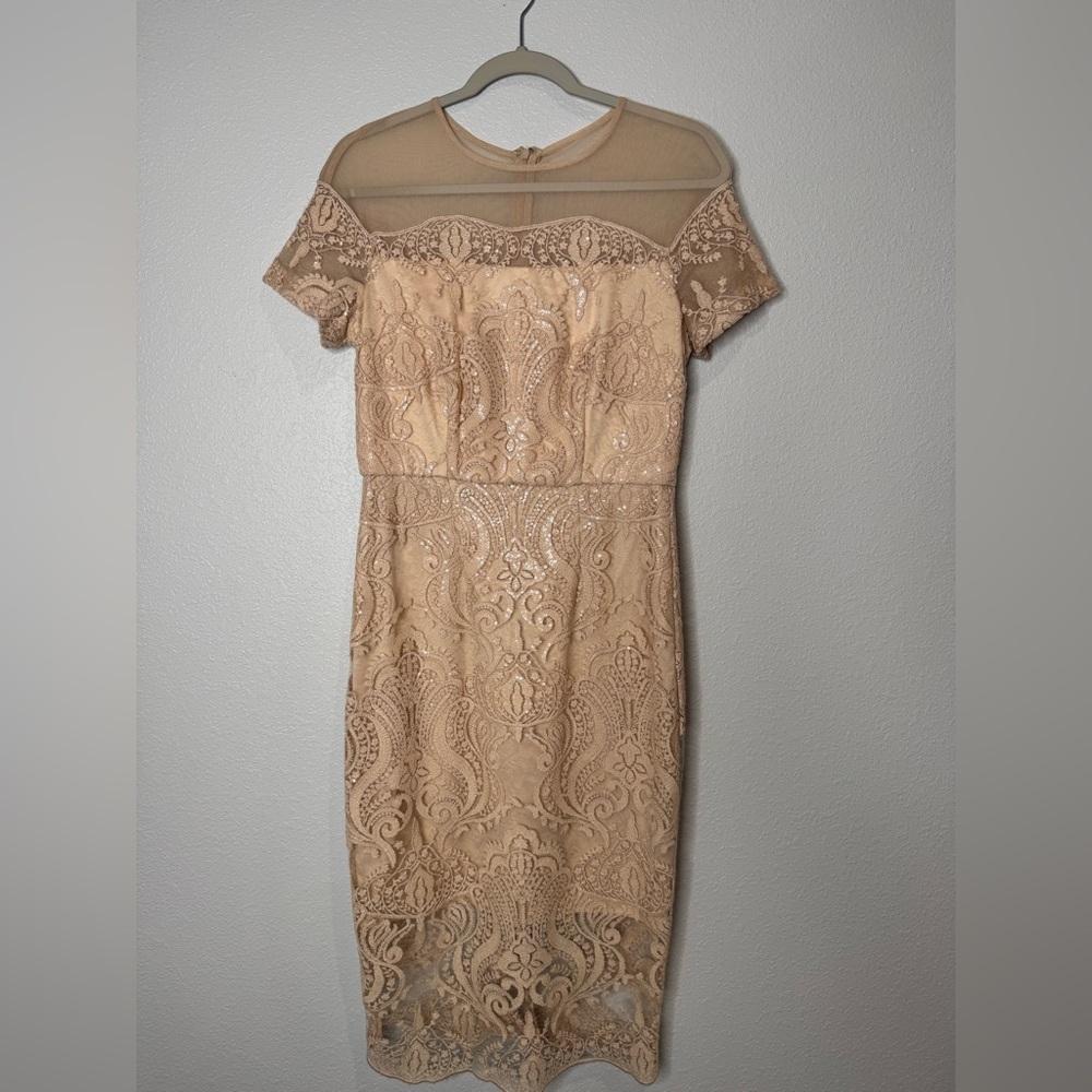 Beautiful nude dress with sheer top